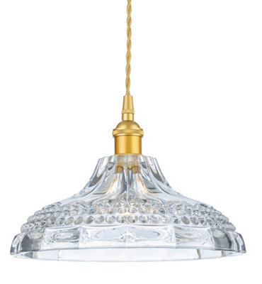 Luminosa Lighting Luminosa Wilshire Dome Pendant Light Satin Gold With Decorative Glass