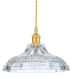 Luminosa Lighting Luminosa Wilshire Dome Pendant Light Satin Gold With Decorative Glass