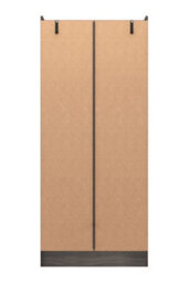 Seconique Nevada 2 Door 1 Drawer Wardrobe Black Wood Grain Effect - thumbnail 5