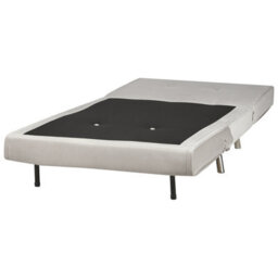 Beliani Single Sofa Bed, Light Grey Velvet, Fold-Out Single Sleeper With Cushion, Modern Design - thumbnail 5