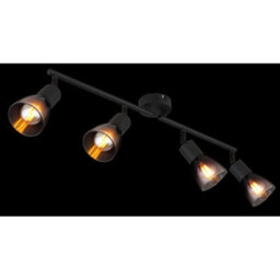 Luminosa Lighting Luminosa Satella Ceiling Spotlight Bar Matt Black Smoke Glass Shade 4X E14 - thumbnail 5