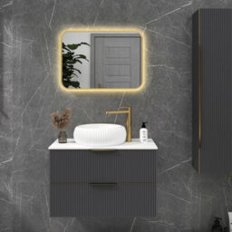 Royal Bathrooms Luton 500 X 700mm Bathroom Mirror Dimmable Led Anti-Fog Ip44 Rated Illuminated Backlit Touch Vanity Mirror - Brass - thumbnail 2