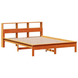 Berkfield Bookcase Bed Without Mattress Wax Brown 120X200 Cm Solid Wood Pine - thumbnail 7