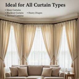 Homeelabador 45mm Extra Large Brass Colour Pole Curtain Rings With Eyelet - Pack Of 48 - thumbnail 6