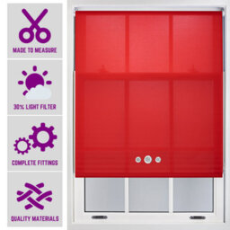 Furnished Made To Order Daylight Roller Blind - Red With Triple Round Eyelet (W)150Cm X (L)210Cm