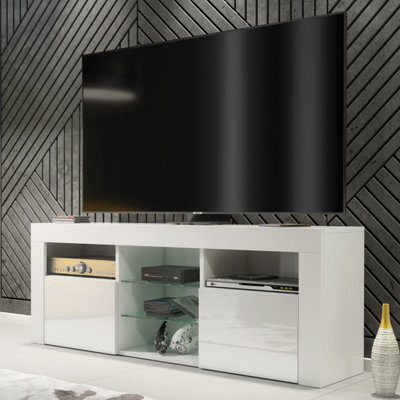 Creative Furniture Pulse Tv Unit 145Cm - White With Gloss Doors - image 1