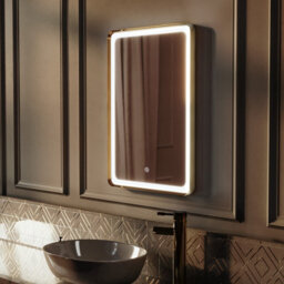 Nes Home Bathroom Led Mirror Demister Touch Sensor 500 X 700mm Brushed Brass - thumbnail 5