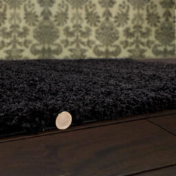 UETIAN Luxurious Shaggy Rugs Soft Extra Thick Area Rugs Heavy 5Cm Dense Pile For Living Room Bedroom Hallway (Black, 80 X 150Cm) - thumbnail 2