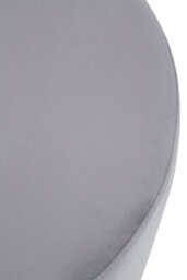 Premier Housewares Interiors By Premier Grey And Silver Round Footstool, Velvet Ottoman Footstool With Silver Base, Pouffe Footstool For Home - thumbnail 5