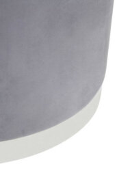 Premier Housewares Interiors By Premier Grey And Silver Round Footstool, Velvet Ottoman Footstool With Silver Base, Pouffe Footstool For Home - thumbnail 4