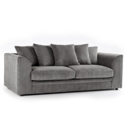 Sofaselectionuk Ltd Jumbo Cord Scatter Back 3 Seater Sofa In Grey - thumbnail 1