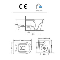 Royal Bathrooms Turin 500mm Matt Black Btw Back To Wall Wc Toilet Unit - thumbnail 8