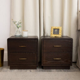 Melody Maison Pair Of Dark Wood 2 Drawer Bedside Tables - Kingsley Range - thumbnail 6