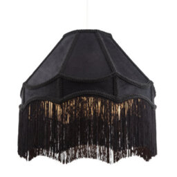 Happy Homewares Traditional Victorian Empire 40Cm Lamp Shade In Jet Black With Tassels - thumbnail 2
