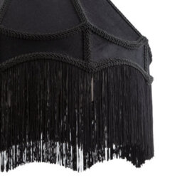 Happy Homewares Traditional Victorian Empire 40Cm Lamp Shade In Jet Black With Tassels - thumbnail 3