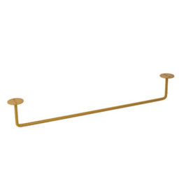 Living And Home Set Of 2 Wall Mounted Floating Shelves Black Paulownia Wood Gold Frame With Towel Rail - thumbnail 7