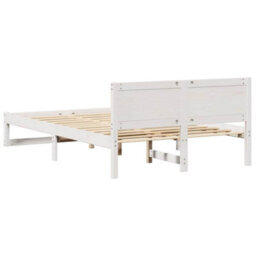 Berkfield Bed Frame White Wood 120 X 200 Cm Durable Minimalist Bed Frame - thumbnail 8