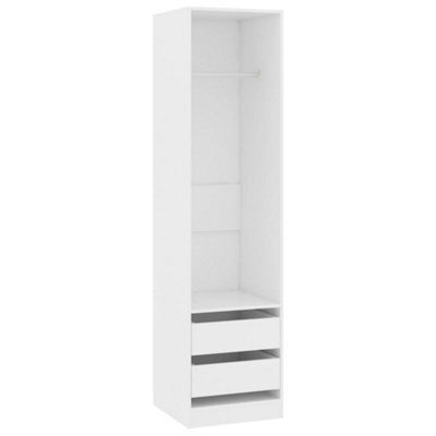 Berkfield Compact Wardrobe With Drawers White 50X50X200 Cm Engineered Wood