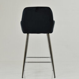 Lakeland Furniture Hamilton Black Velvet Chrome Fixed Base Bar Stool - thumbnail 8