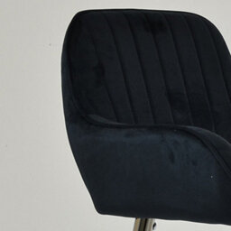 Lakeland Furniture Hamilton Black Velvet Chrome Fixed Base Bar Stool - thumbnail 3