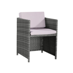 Home Detail 10 Seater Outdoor Rattan Cube Dining Set, Grey Rattan - thumbnail 4
