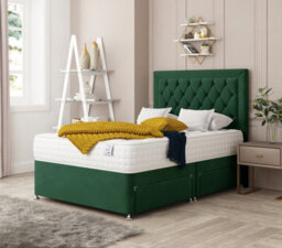 "Bed Choices Montana Bed Set No Drawer With Mattress & 26"" Headboard -Double (Green)"
