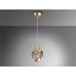 Luminosa Lighting Luminosa Aquaria Integrated Led Pendant Ceiling Light Matt Gold, Transparent 3000K 450Lm - Uk Stock - thumbnail 4