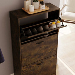 Lassic Vida Designs 3 Drawer Shoe Cabinet, Dark Wood - thumbnail 4
