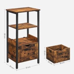Rustic Bathroom Storage Cabinet With Adjustable Drawers Shelves - thumbnail 2