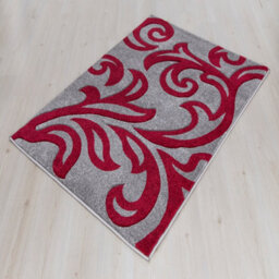 Smart Living Modern Thick Soft Carved Area Rug, Living Room Carpet, Kitchen Floor, Bedroom Soft Rugs 80Cm X 150Cm - Grey Red - thumbnail 2
