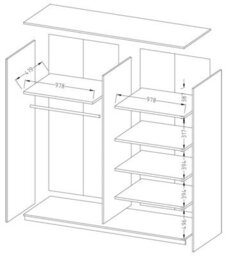 Arte Beta Sliding Door Wardrobe W2000mm H2100mm D600mm - Modern Storage In White Matt - thumbnail 4