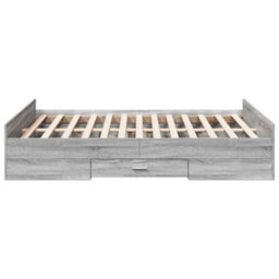 Berkfield Bed Frame With Drawers Without Mattress Grey Sonoma 135X190 Cm Double - thumbnail 5