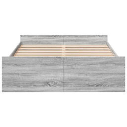 Berkfield Bed Frame With Drawers Without Mattress Grey Sonoma 135X190 Cm Double - thumbnail 4
