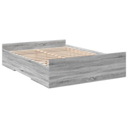 Berkfield Bed Frame With Drawers Without Mattress Grey Sonoma 135X190 Cm Double - thumbnail 6