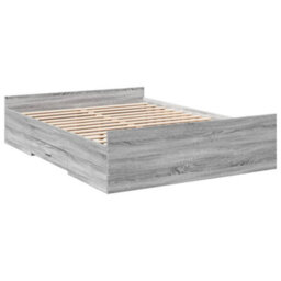 Berkfield Bed Frame With Drawers Without Mattress Grey Sonoma 135X190 Cm Double - thumbnail 3