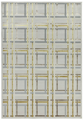 Abstract Geometric Modern Striped Tartan Easy To Clean Rug For Bed Room Living Room And Dining Room-200Cm X 290Cm - image 1