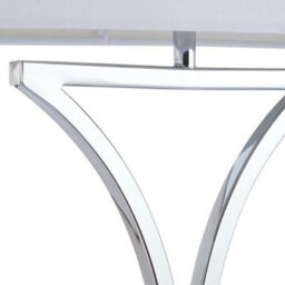 2 Pack Modern Table Lamp Light Chrome Metal & White Shade Square Desk Sideboard - thumbnail 5