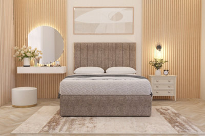 Somnior Beds Somnior Alexas Divan Bed Set With Midnight Pocket Sprung Mattress And Headboard Coffee Tweed - image 1