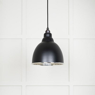 From the Anvil Hammered Nickel Brindley Pendant In Elan Black - image 1