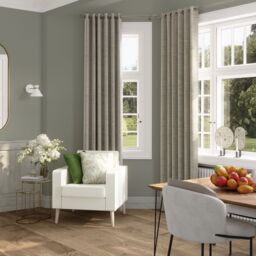 GoodHome Ruvor Beige Plain Woven Lined Eyelet Curtain (W)167Cm (L)183Cm, Pair - thumbnail 2