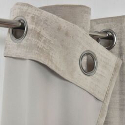 GoodHome Ruvor Beige Plain Woven Lined Eyelet Curtain (W)167Cm (L)183Cm, Pair - thumbnail 4