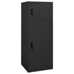 Walplus Anthracite Saddle Cabinet With Rack, Shelves & Hooks 53X53X140 Cm Steel