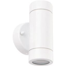 4 Pack Up & Down Twin Outdoor Ip44 Wall Light - 2 X 7W Gu10 Led - Gloss White - thumbnail 4