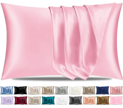 Lazzaro Satin Silk Pillowcases For Hair And Skin Pillow Cases 2 Pack With Envelope Closure - image 1