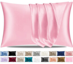 Lazzaro Satin Silk Pillowcases For Hair And Skin Pillow Cases 2 Pack With Envelope Closure - thumbnail 1