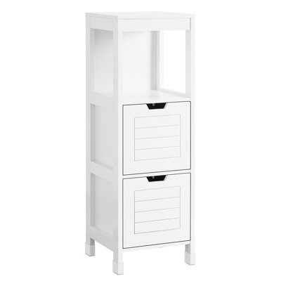 Sobuy Frg127-W, Bathroom Cabinet Storage Cabinet With 1 Shelf And 2 Drawers,white,w30Xd30Xh90 - image 1