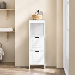 Sobuy Frg127-W, Bathroom Cabinet Storage Cabinet With 1 Shelf And 2 Drawers,white,w30Xd30Xh90 - thumbnail 2