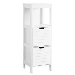 Sobuy Frg127-W, Bathroom Cabinet Storage Cabinet With 1 Shelf And 2 Drawers,white,w30Xd30Xh90 - thumbnail 1
