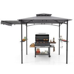 Costway 318 X 153 Cm Grill Bbq Gazebo W/ Side Awning Outdoor Barbecue Canopy Grilling Shelter - thumbnail 2