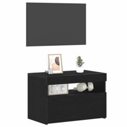 Walplus Bedside Cabinet Black Oak 60 X 35 X 40 Cm Engineered Wood - thumbnail 3